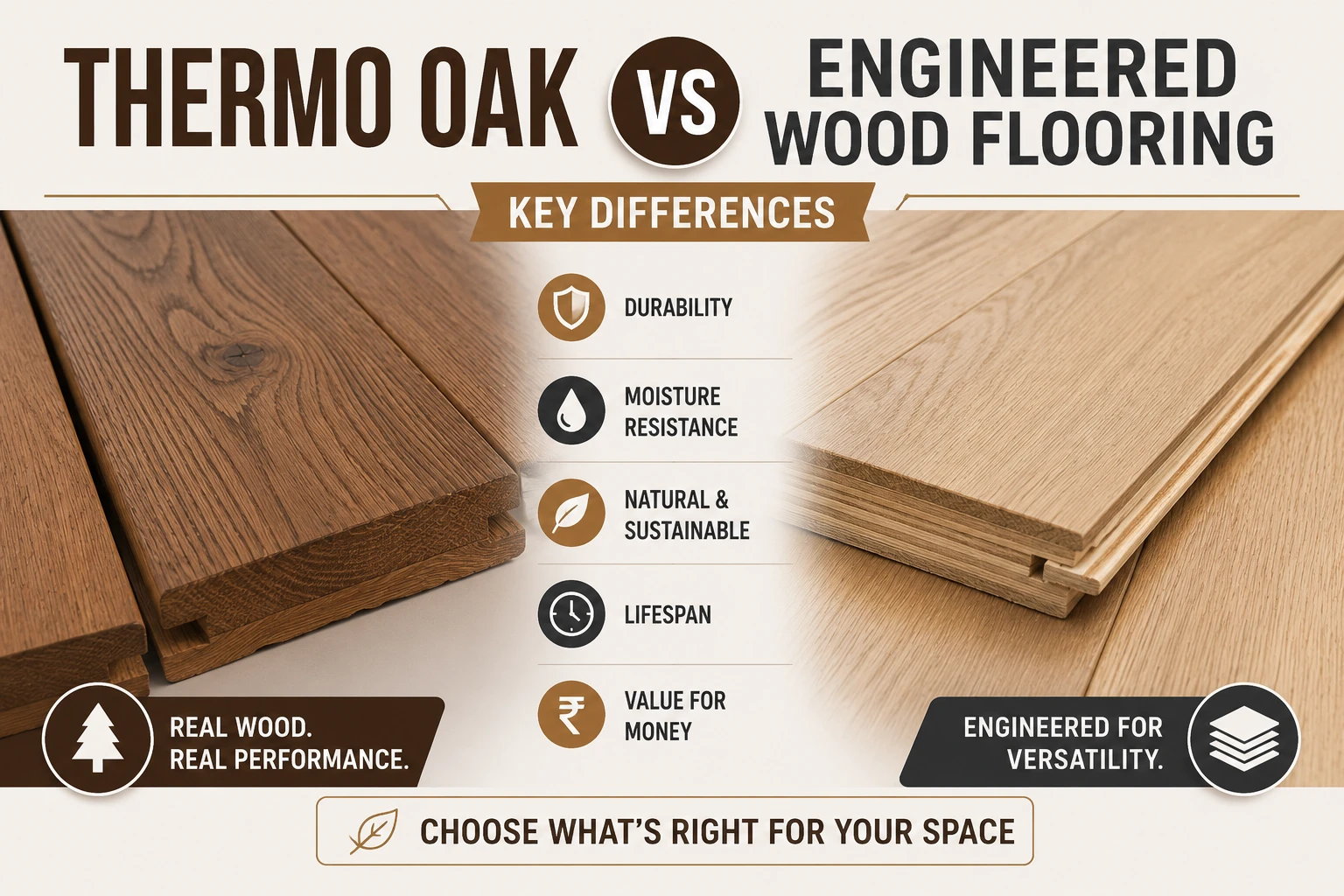 Thermo Oak Vs Engineered Wood Flooring: Key Differences