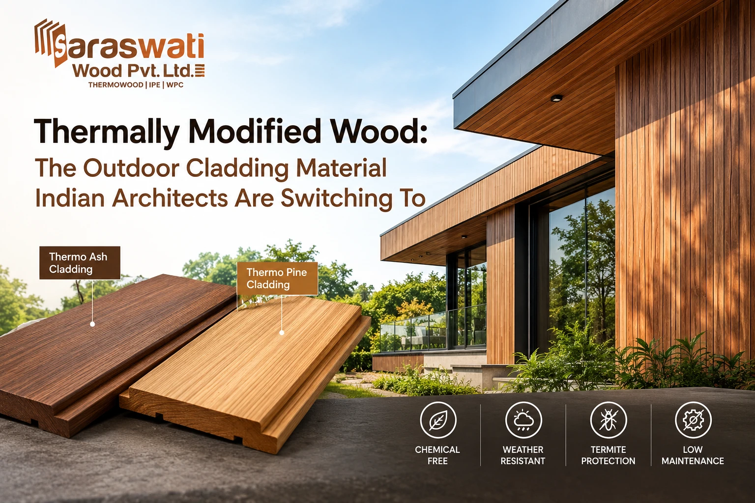 Thermally Modified Wood: The Outdoor Cladding Material Indian Architects Are Switching To